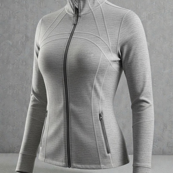 Queenieke Jackets & Blazers - Women's Stylish Gray Zip-Up Jacket